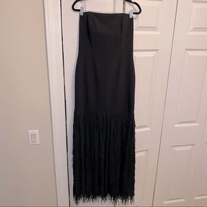 Jay Godfrey Strapless Gown with Fringe